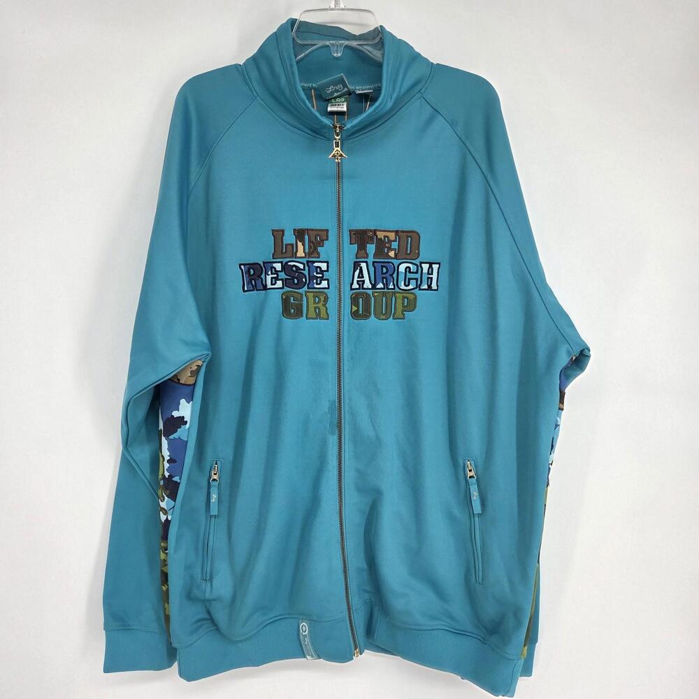 LRG Lifted Research Group Mens Jacket 4XL Blue Long Sleeves Front Zipper NWOT